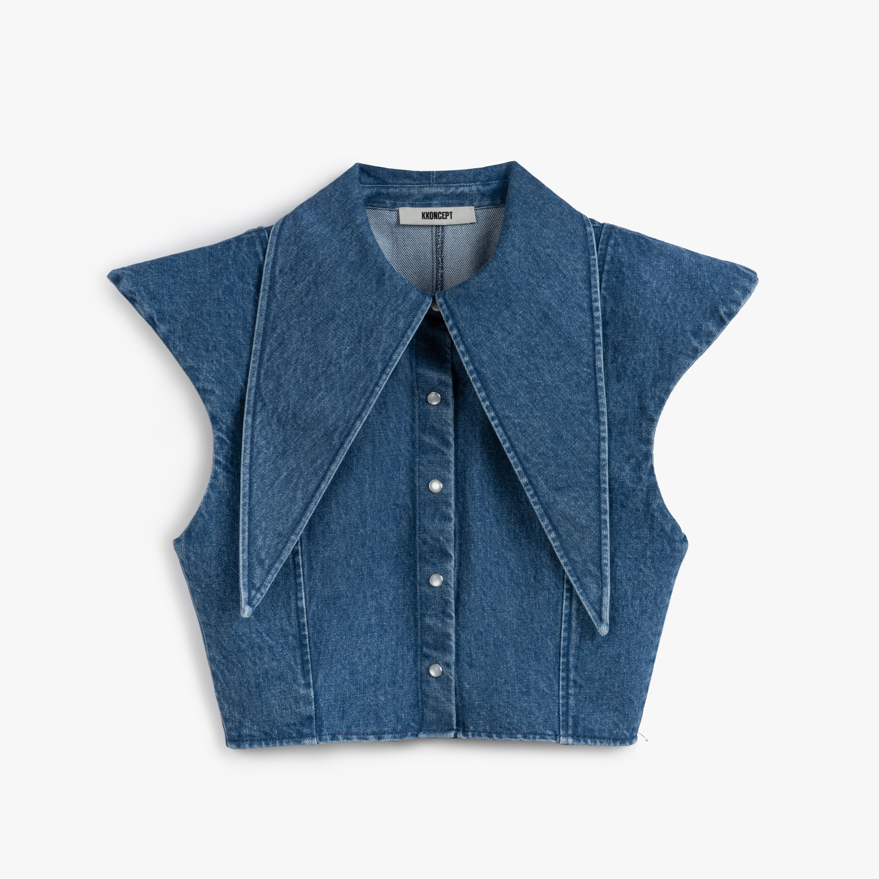 Denim Long Collar Shirt
