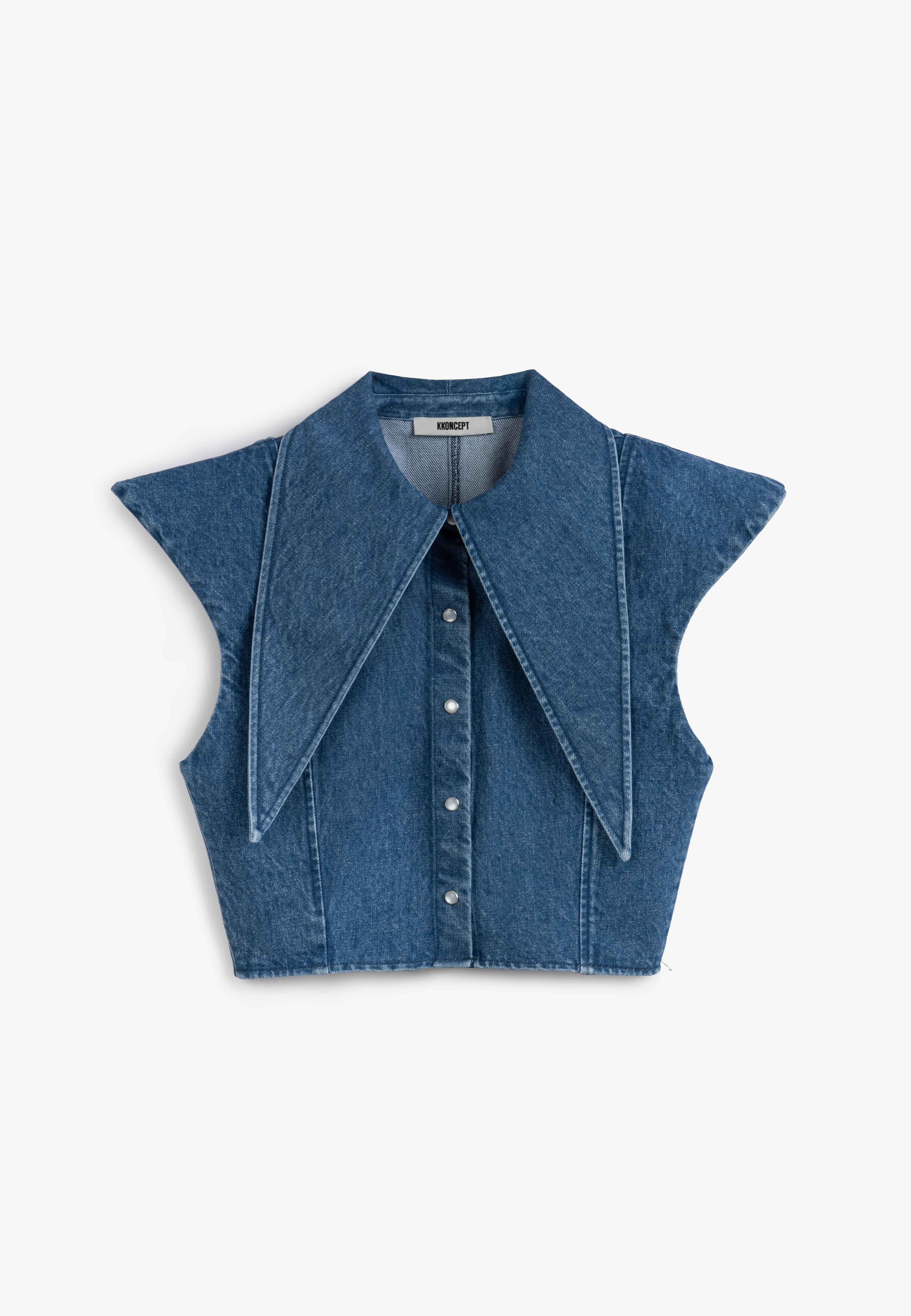 Denim Long Collar Shirt
