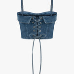 La Shirt Bustier in Denim
