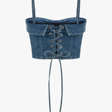 La Shirt Bustier in Denim
