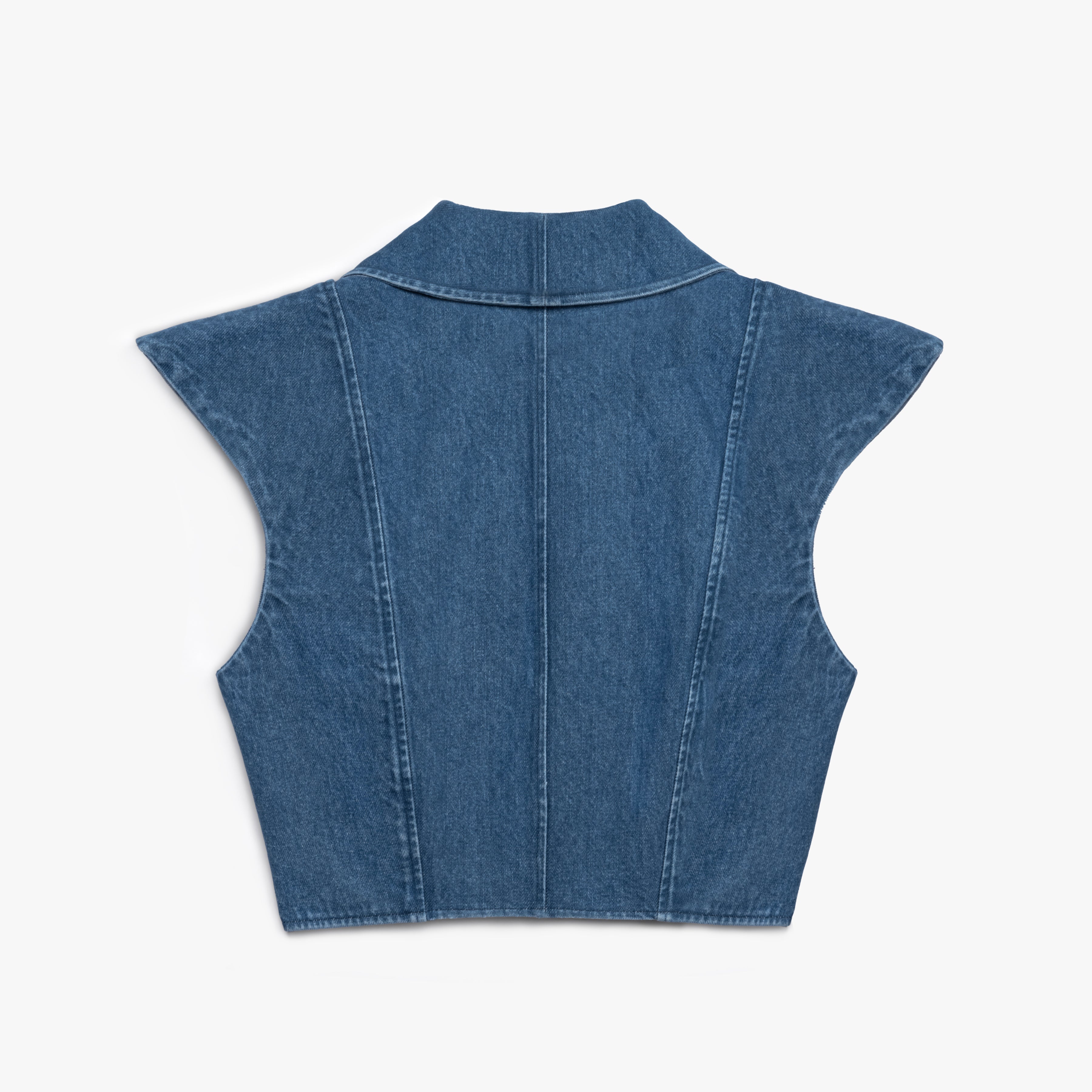 Denim Long Collar Shirt
