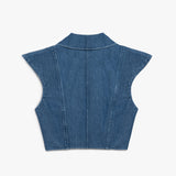 Denim Long Collar Shirt
