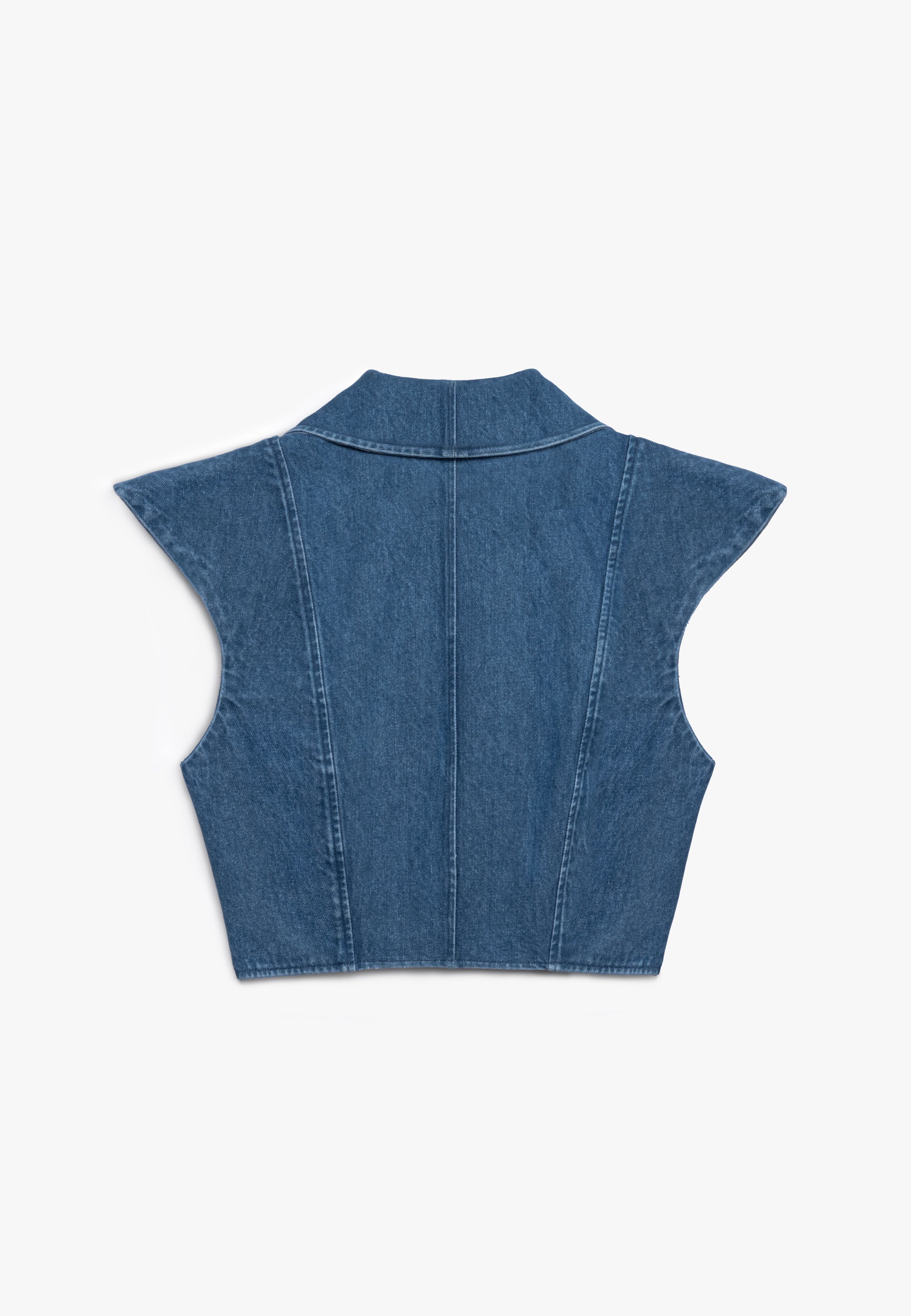 Denim Long Collar Shirt
