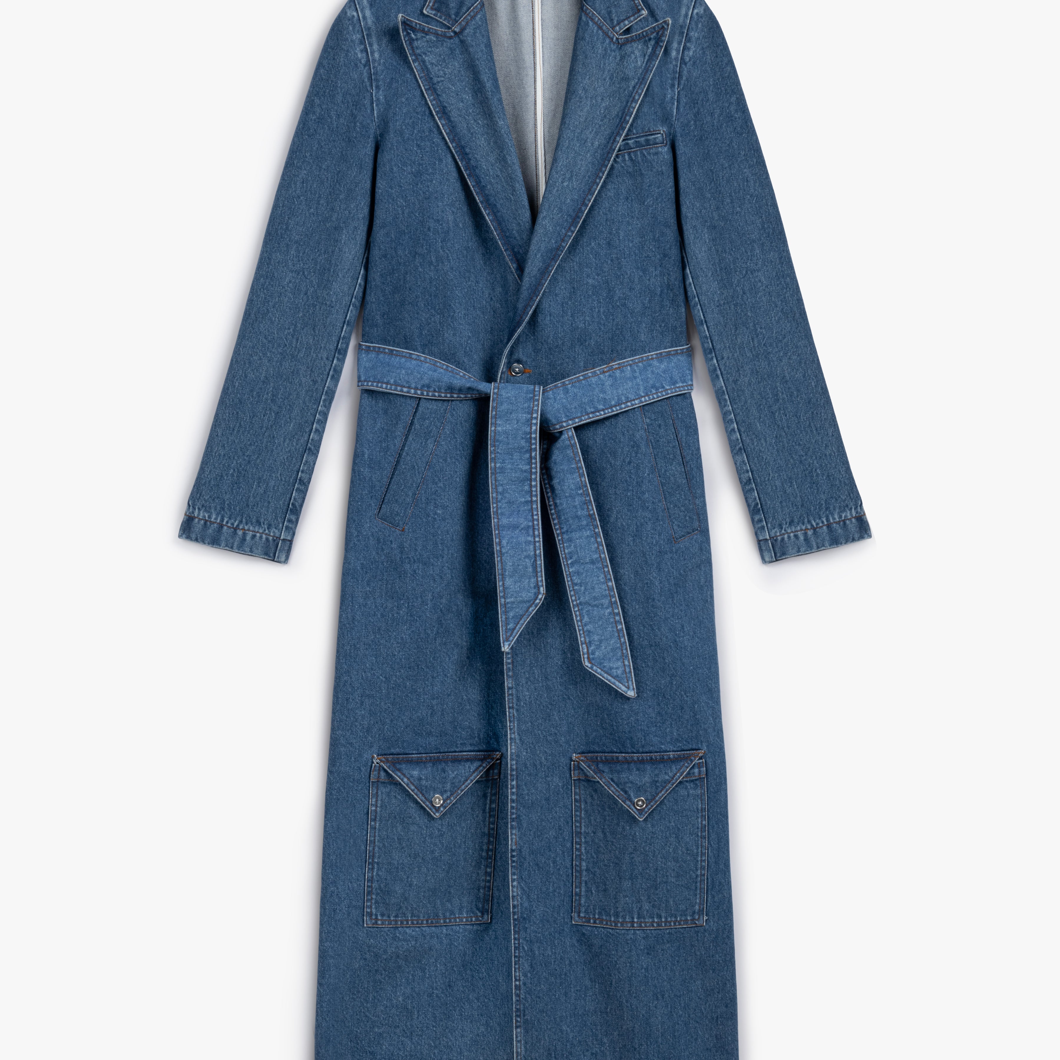 His  Denim Trench Coat
