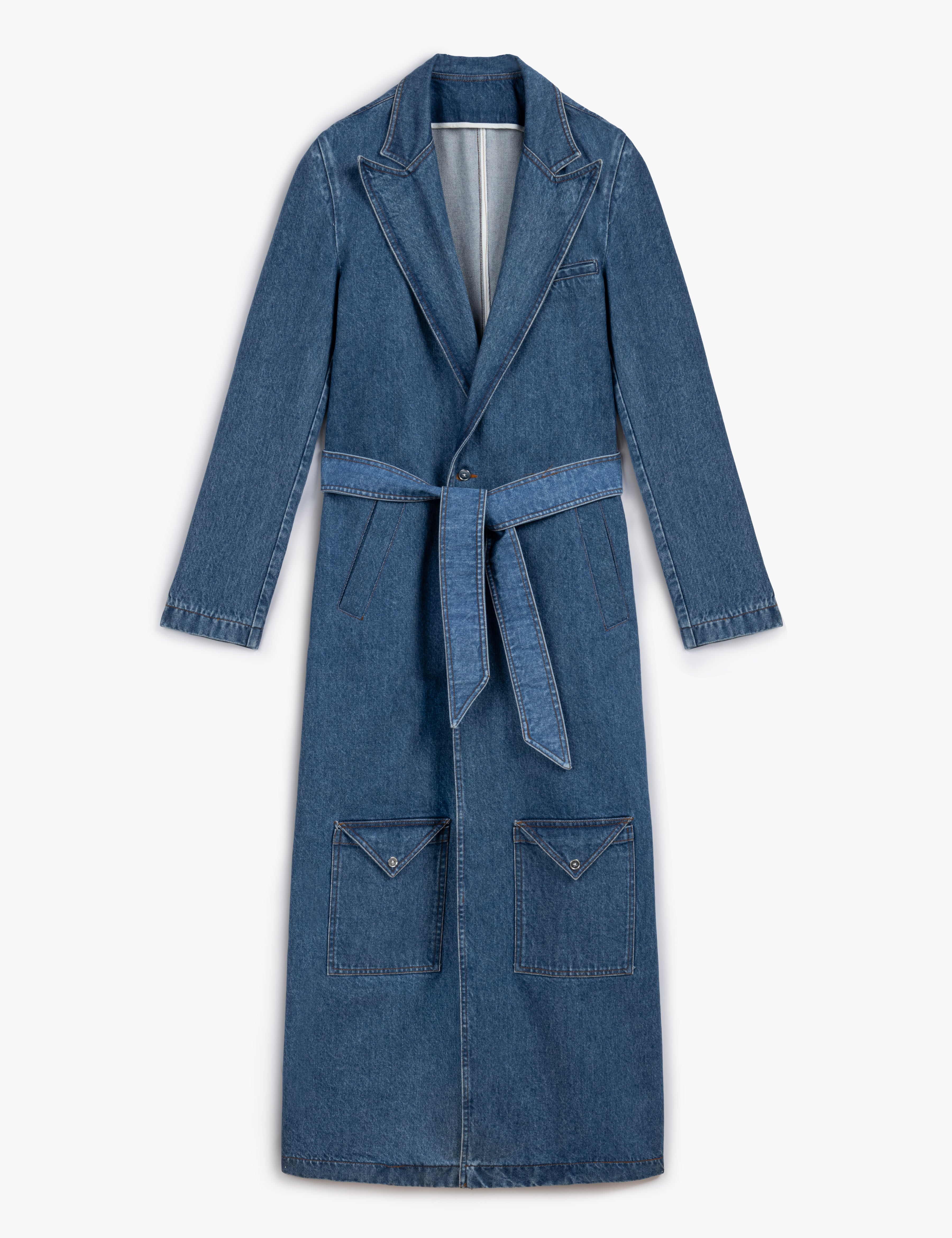 His  Denim Trench Coat
