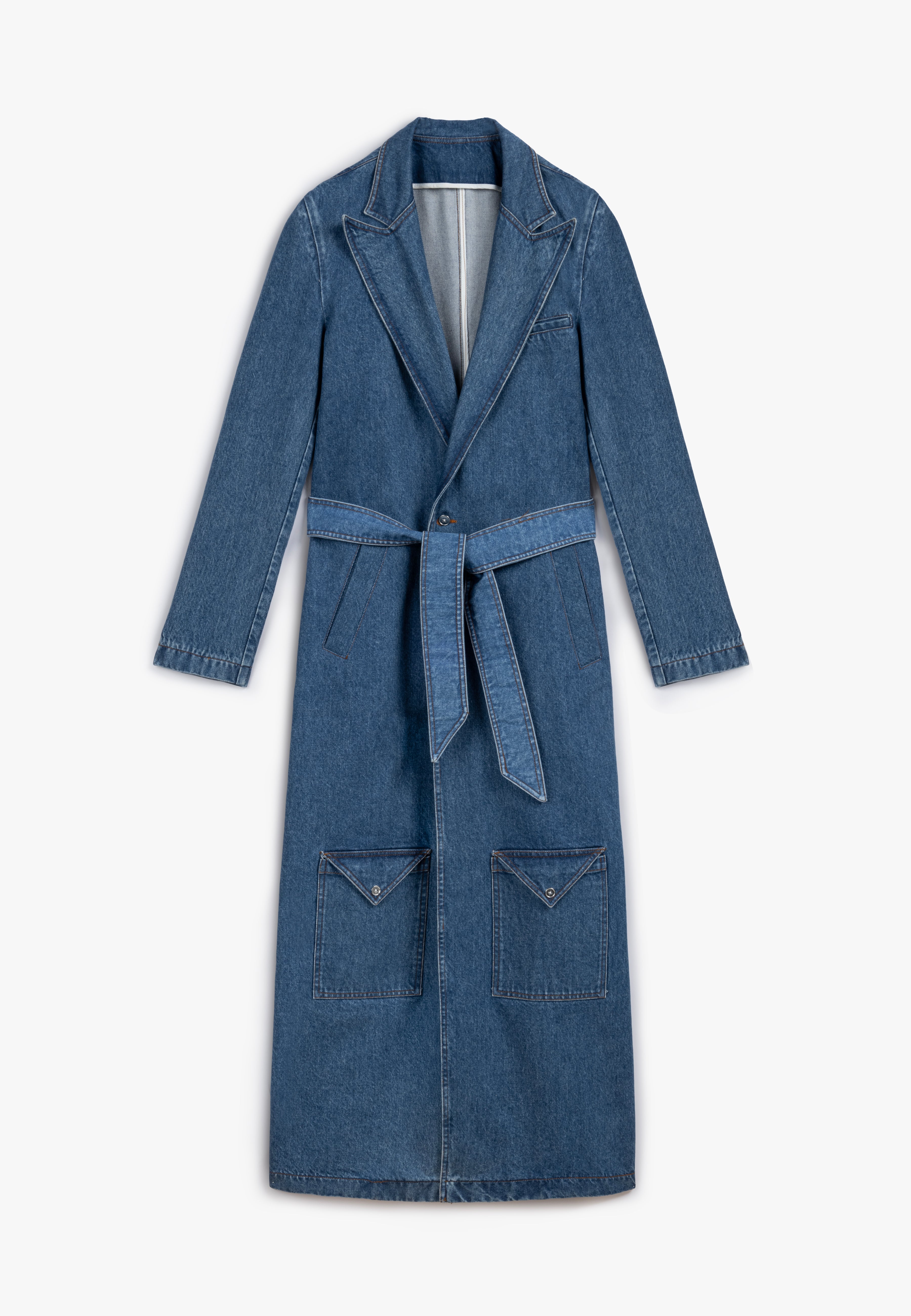 Her Denim Trench Coat
