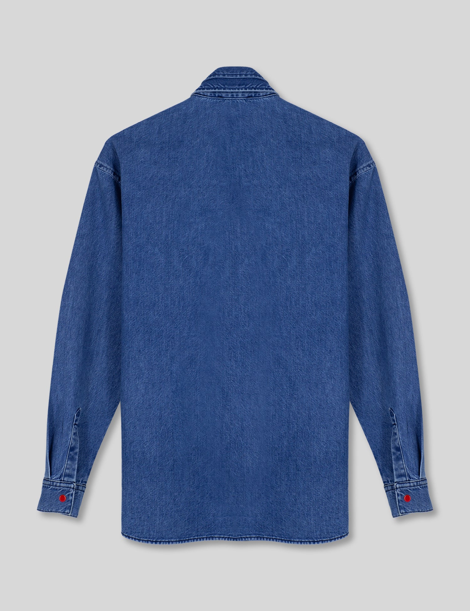 The Red Buttoned Denim Shirt
