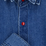 The Red Buttoned Denim Shirt
