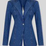 The Illusion Of A Tie Blazer İn Denim
