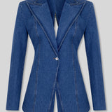 The Illusion Of A Tie Blazer İn Denim
