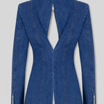 The Illusion Of A Tie Blazer İn Denim
