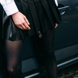 Pleated Skirt İn Leather
