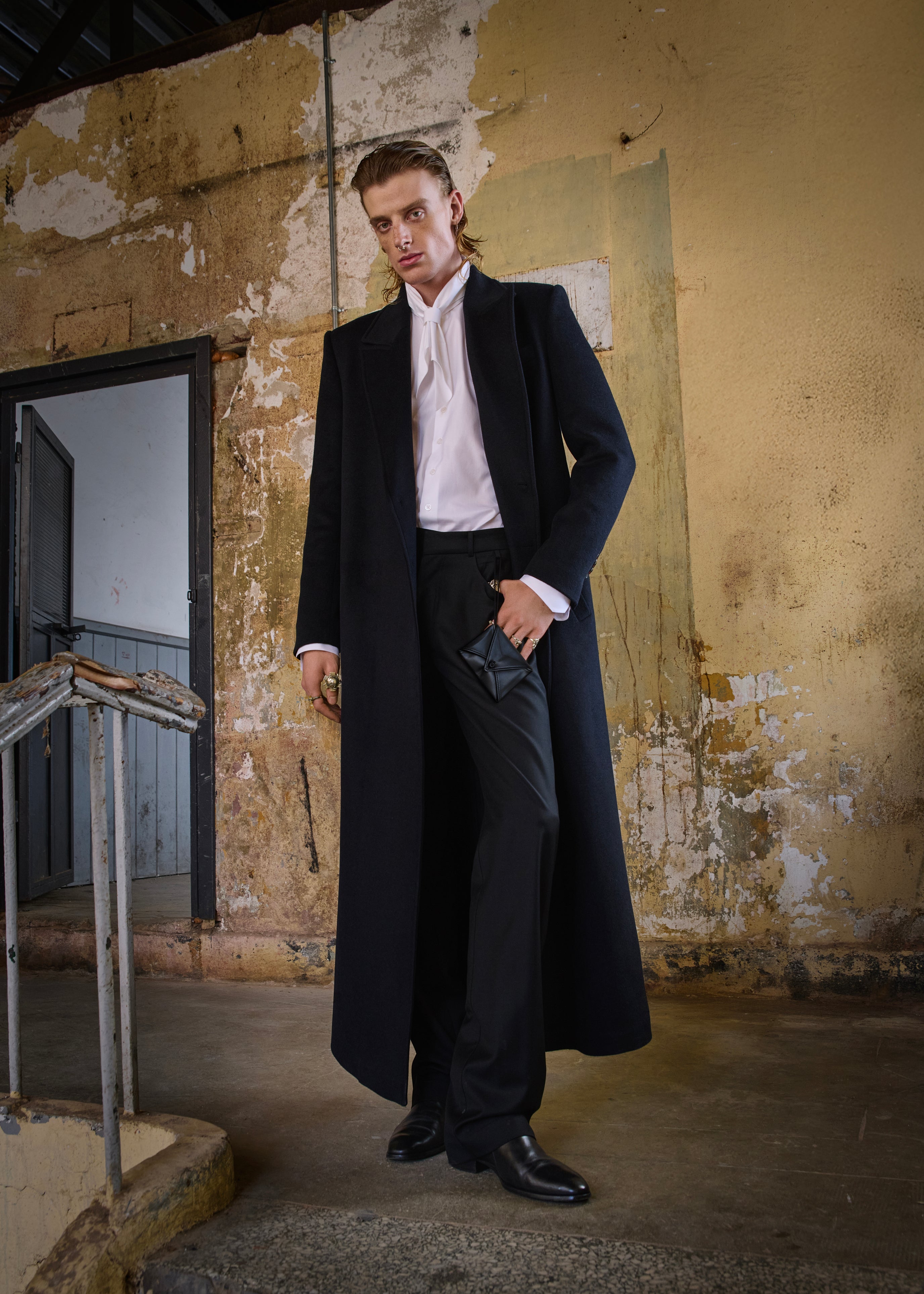 His Black Envelope Pants
