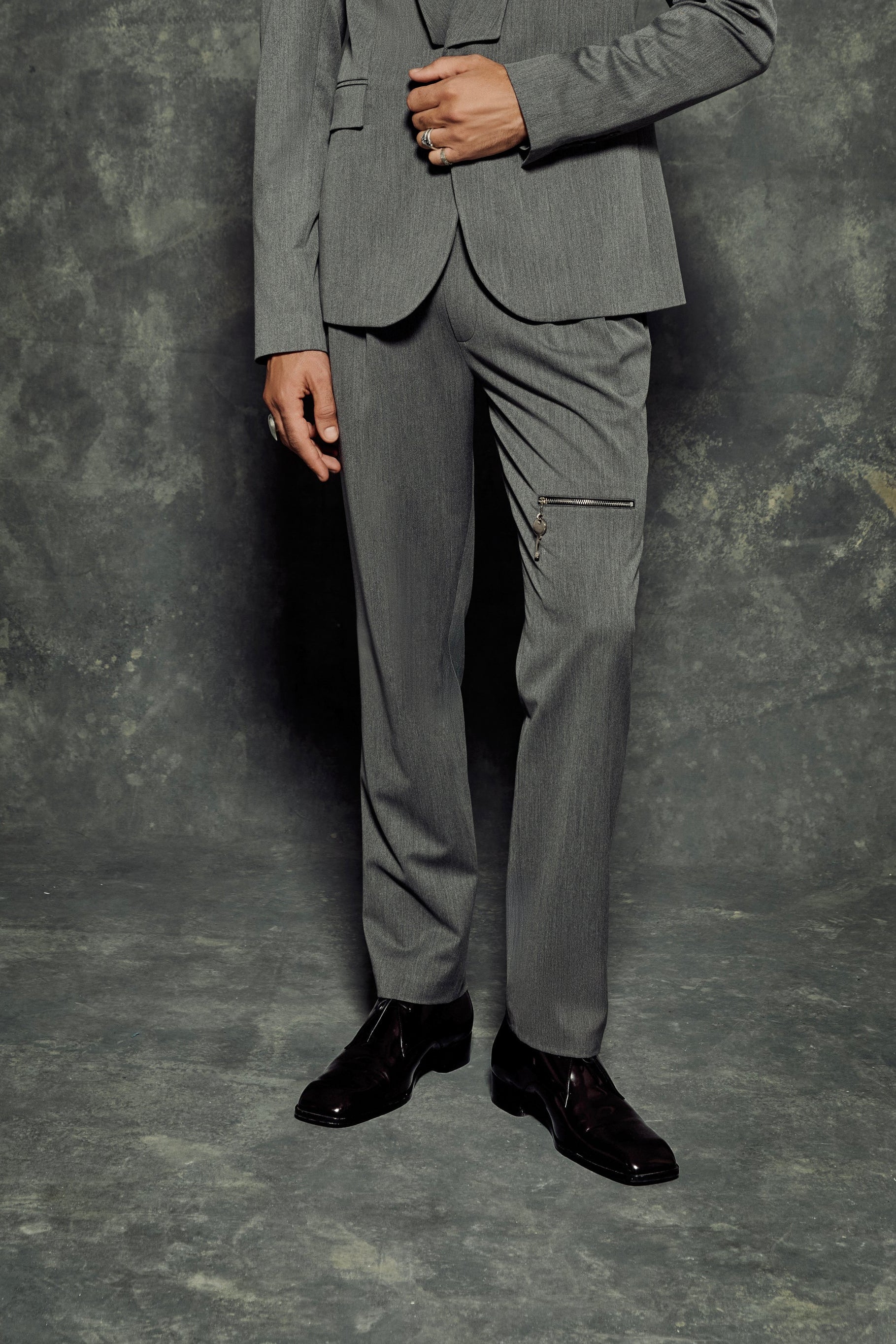 The Grey Key Zipper Pants
