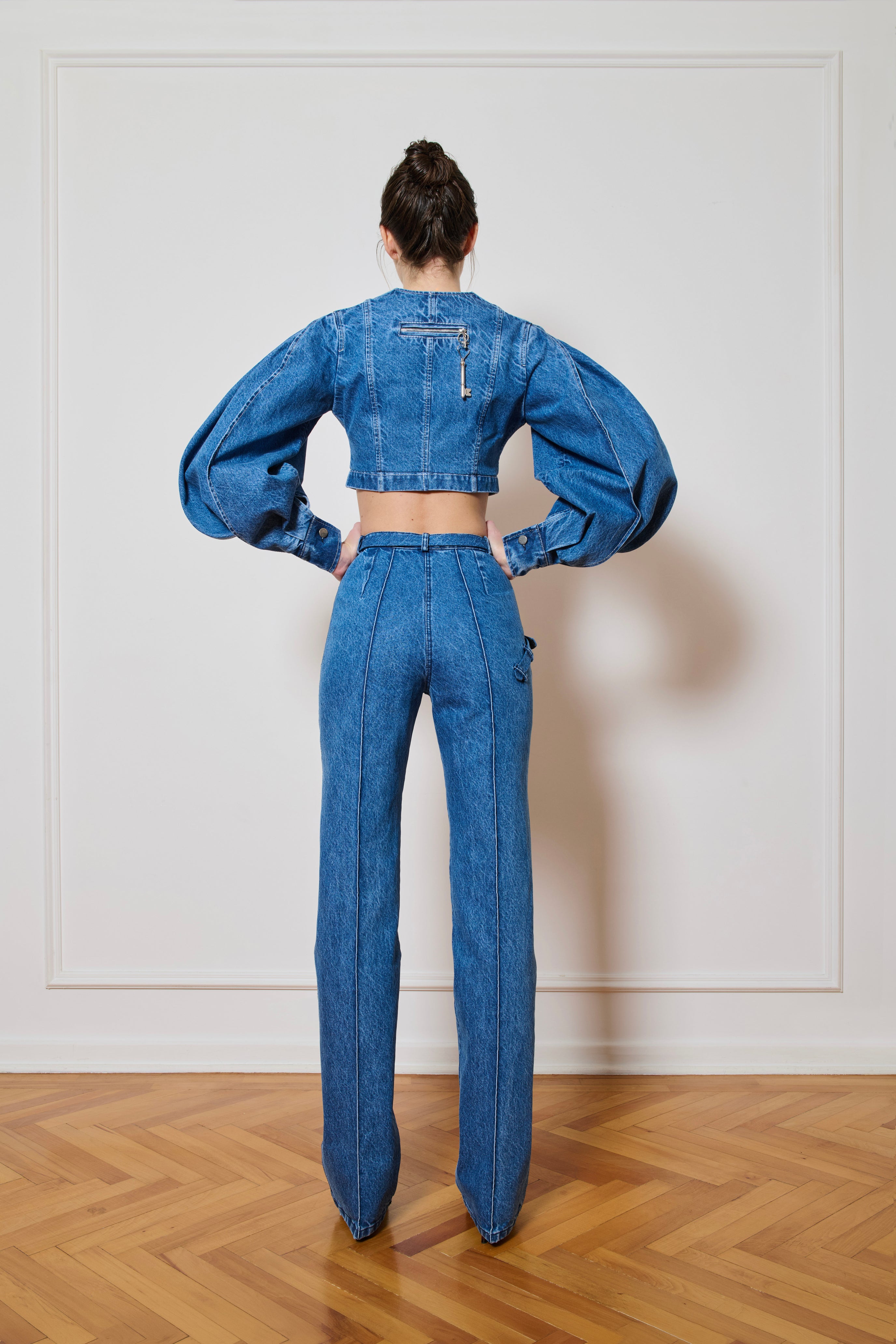 Double Belt Denim Pants
