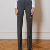 Her Grey Zipper Pants
