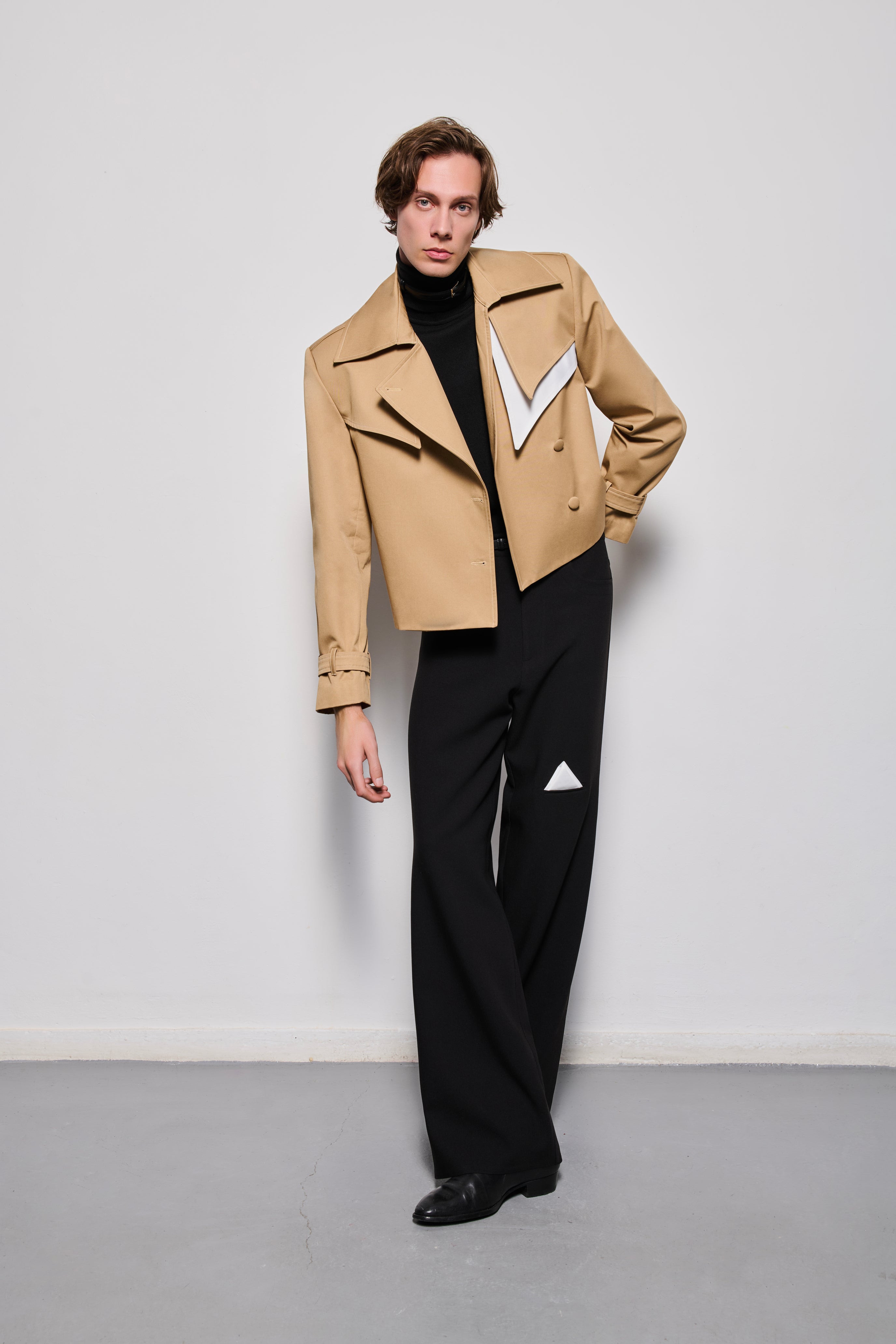 His Short Trench Coat
