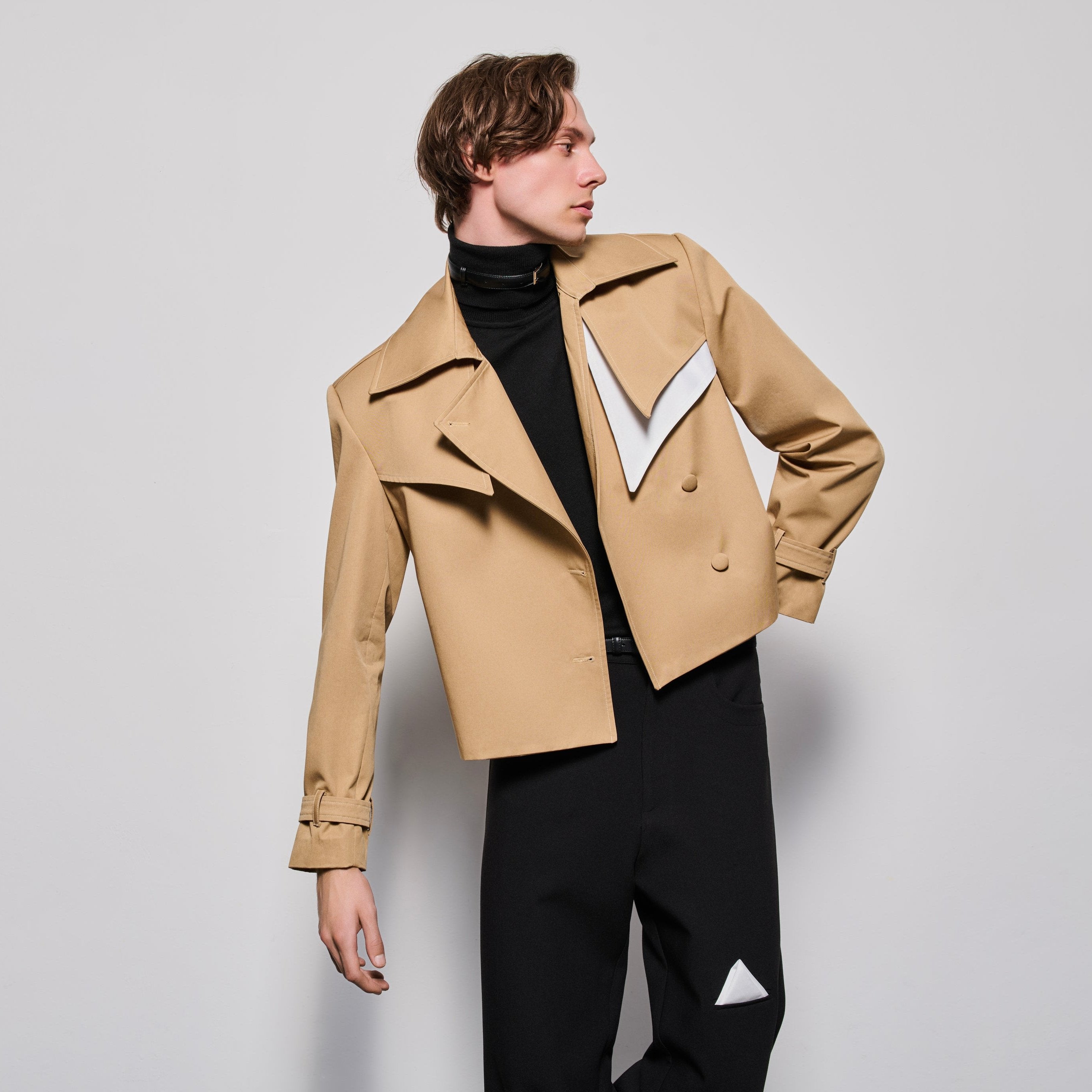 His Short Trench Coat
