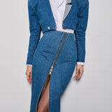 Off Side Zipper Skirt
