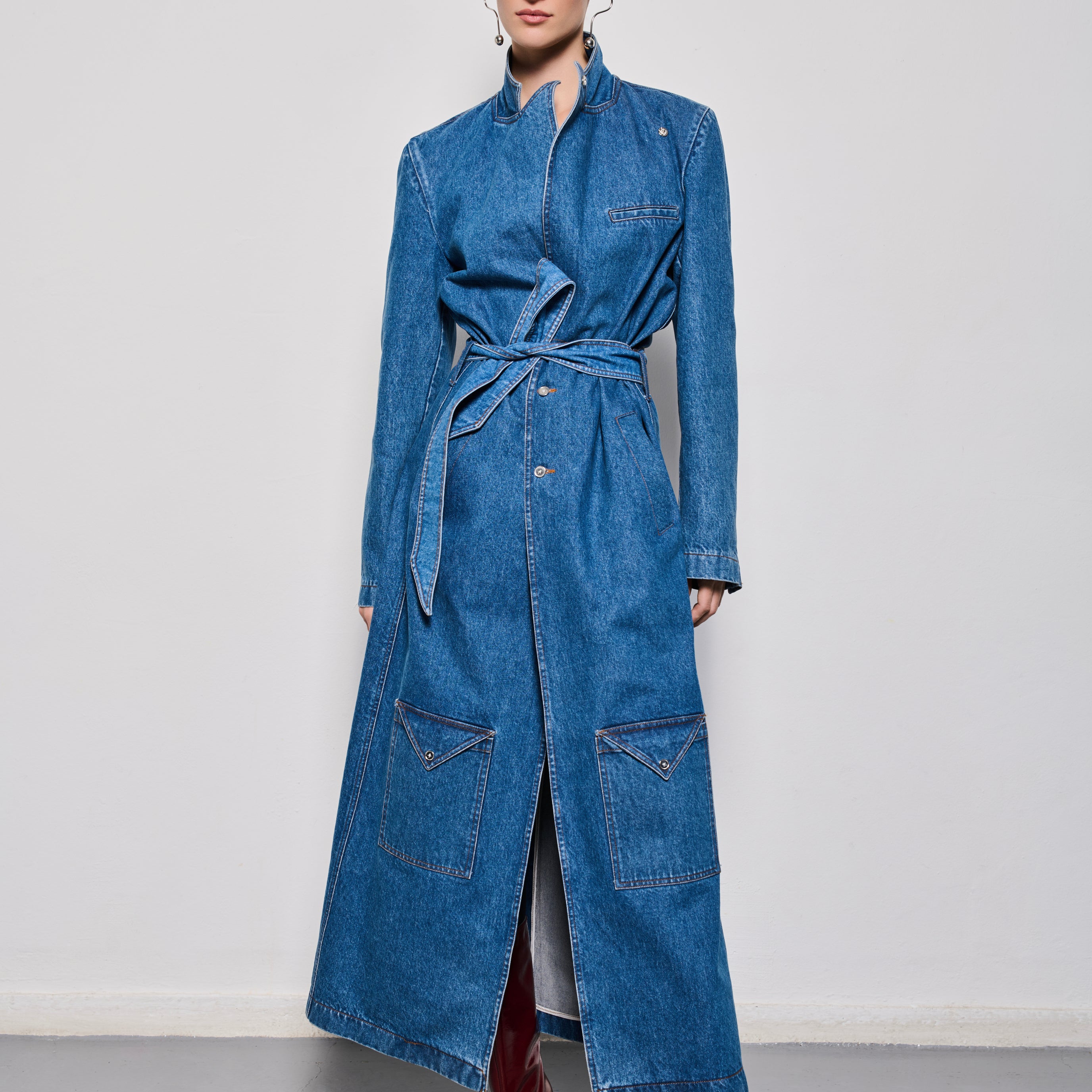 Her Denim Trench Coat
