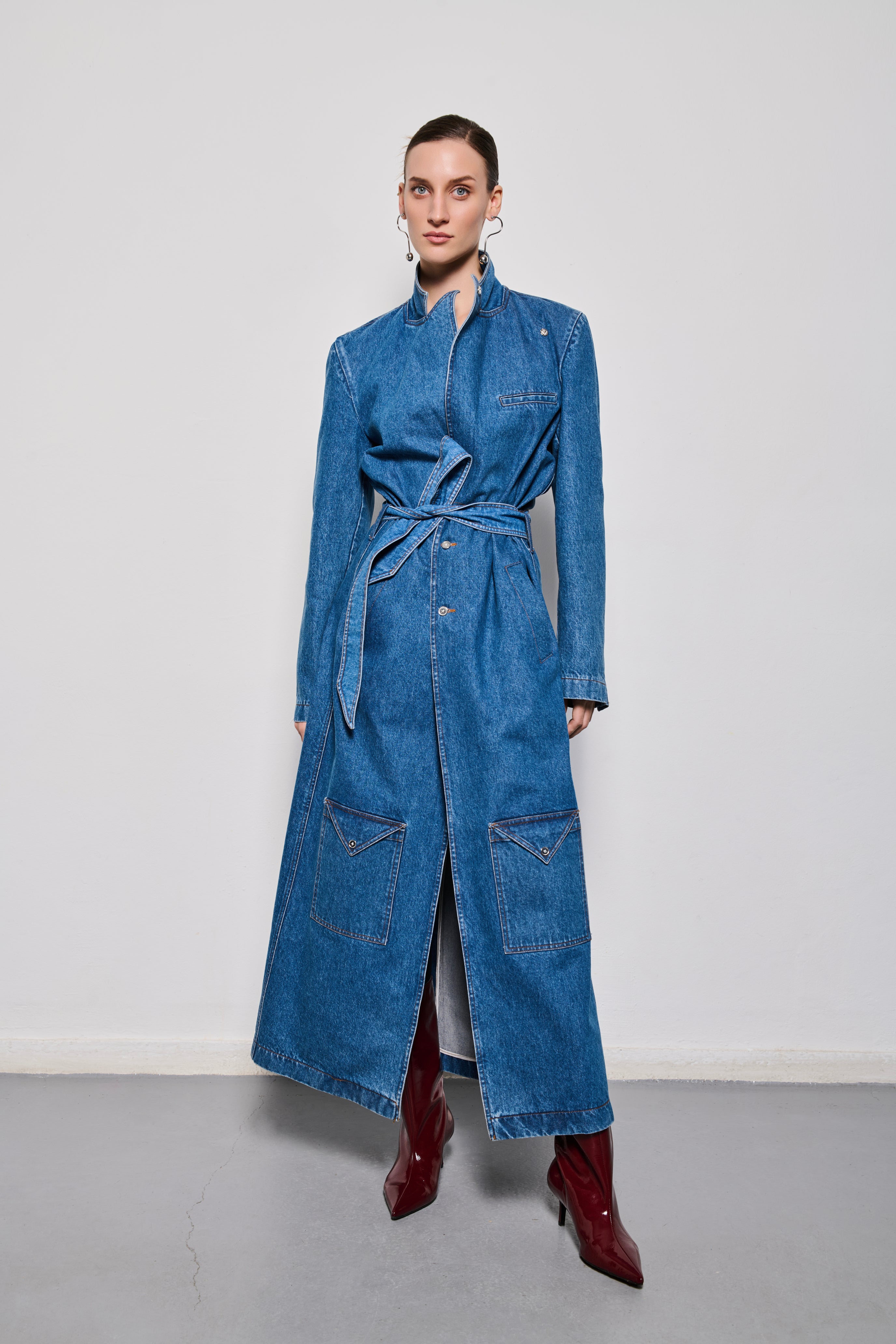 Her Denim Trench Coat
