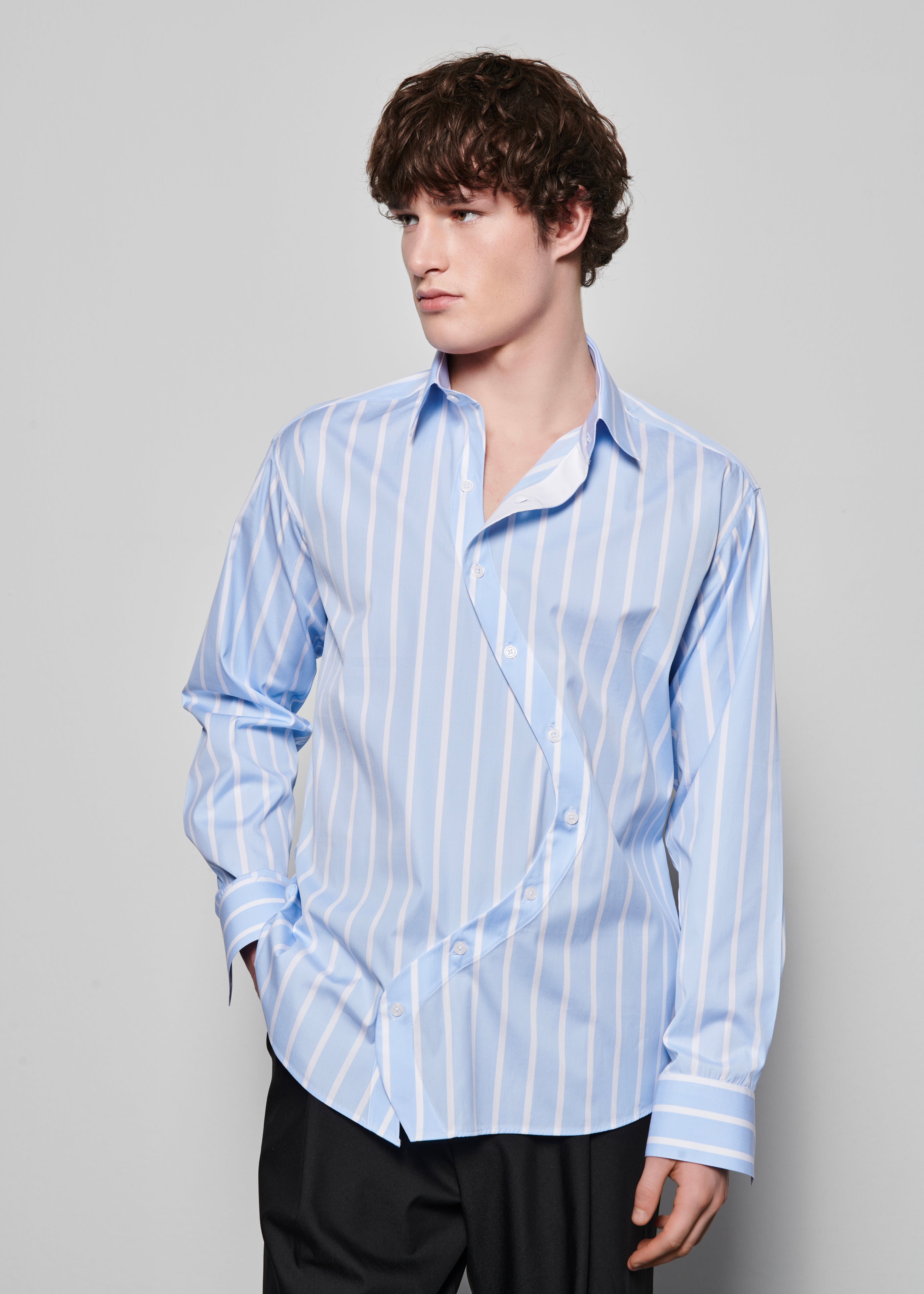 Blue Stripe Off-Side Shirt
