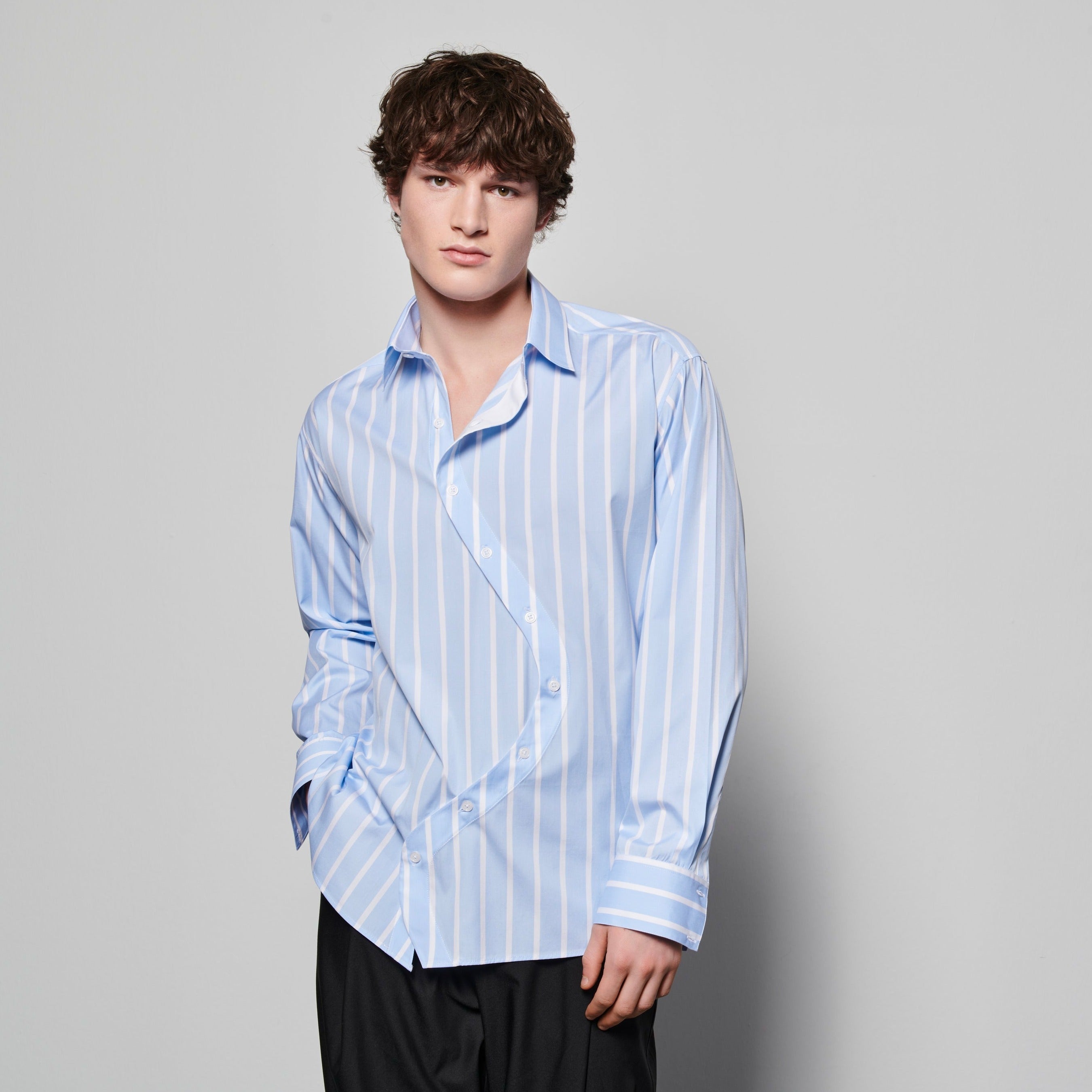 Blue Stripe Off-Side Shirt
