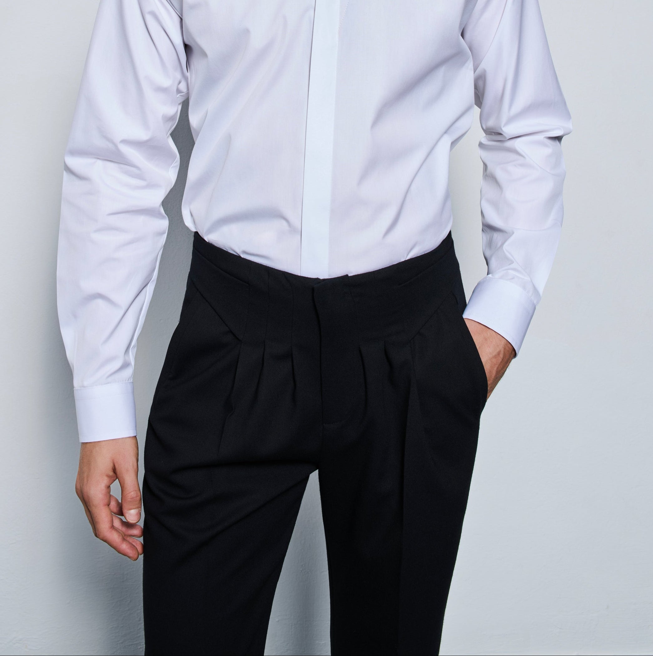 Black Pleat Game Pants
