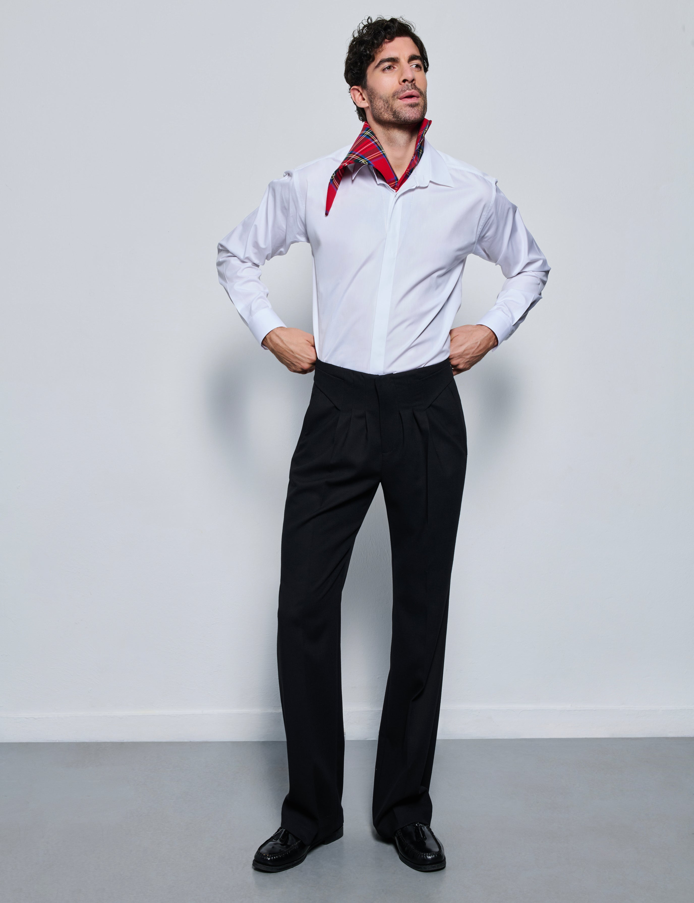 Black Pleat Game Pants
