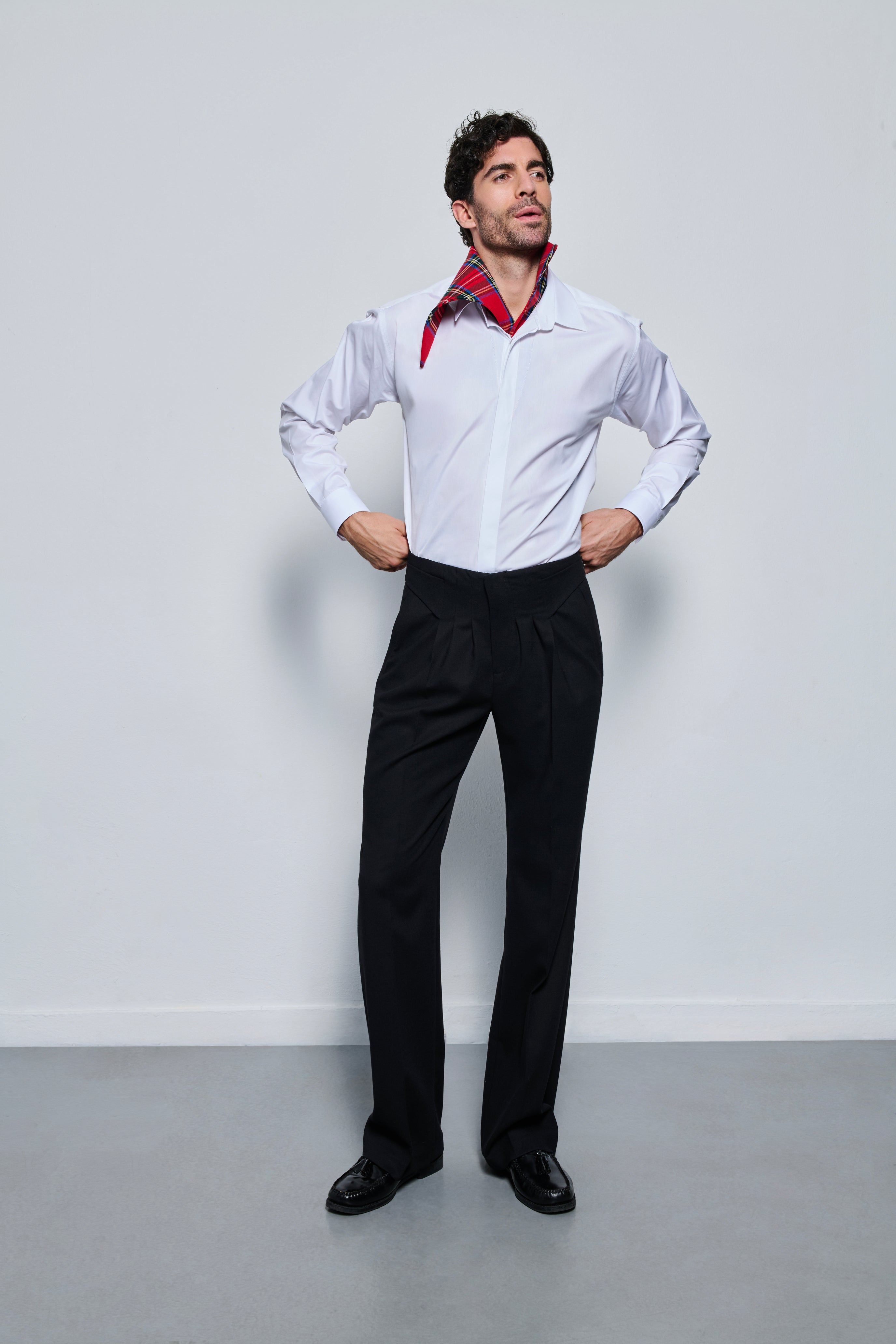 Black Pleat Game Pants
