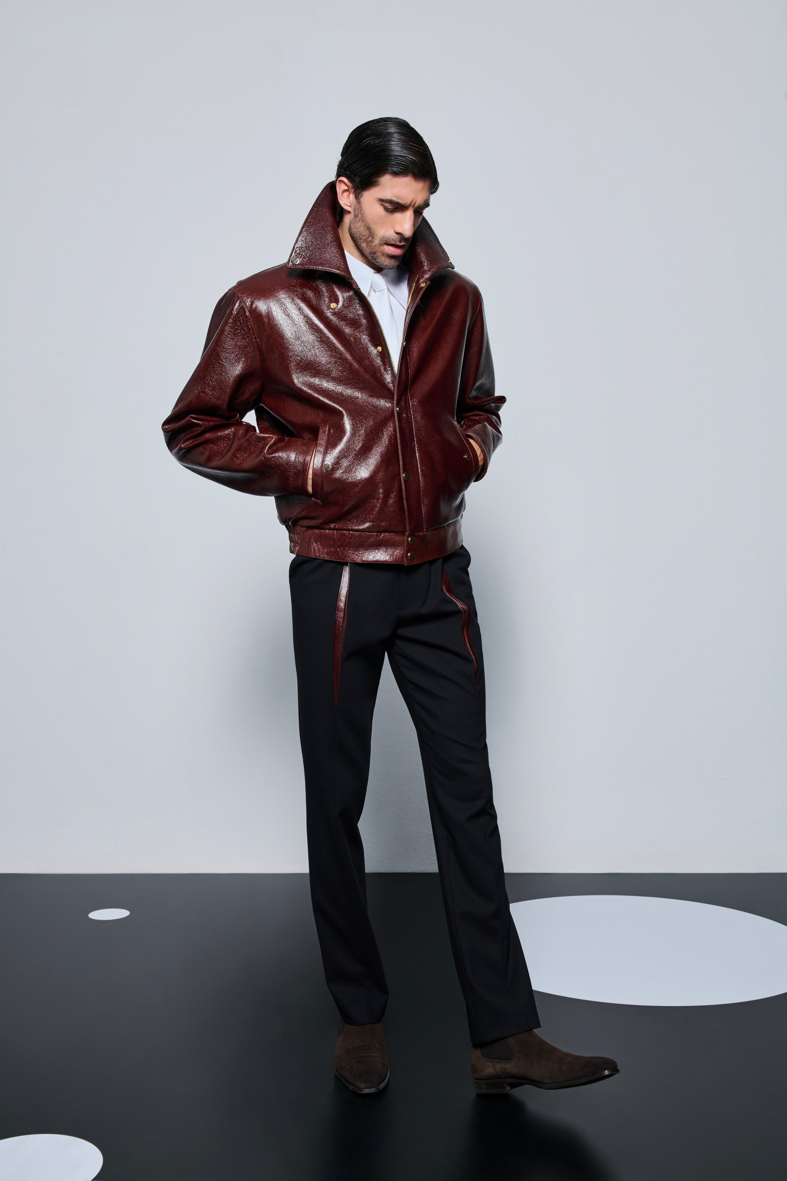 The Leather Pleated Pants
