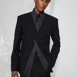 His Reversed Collar Blazer
