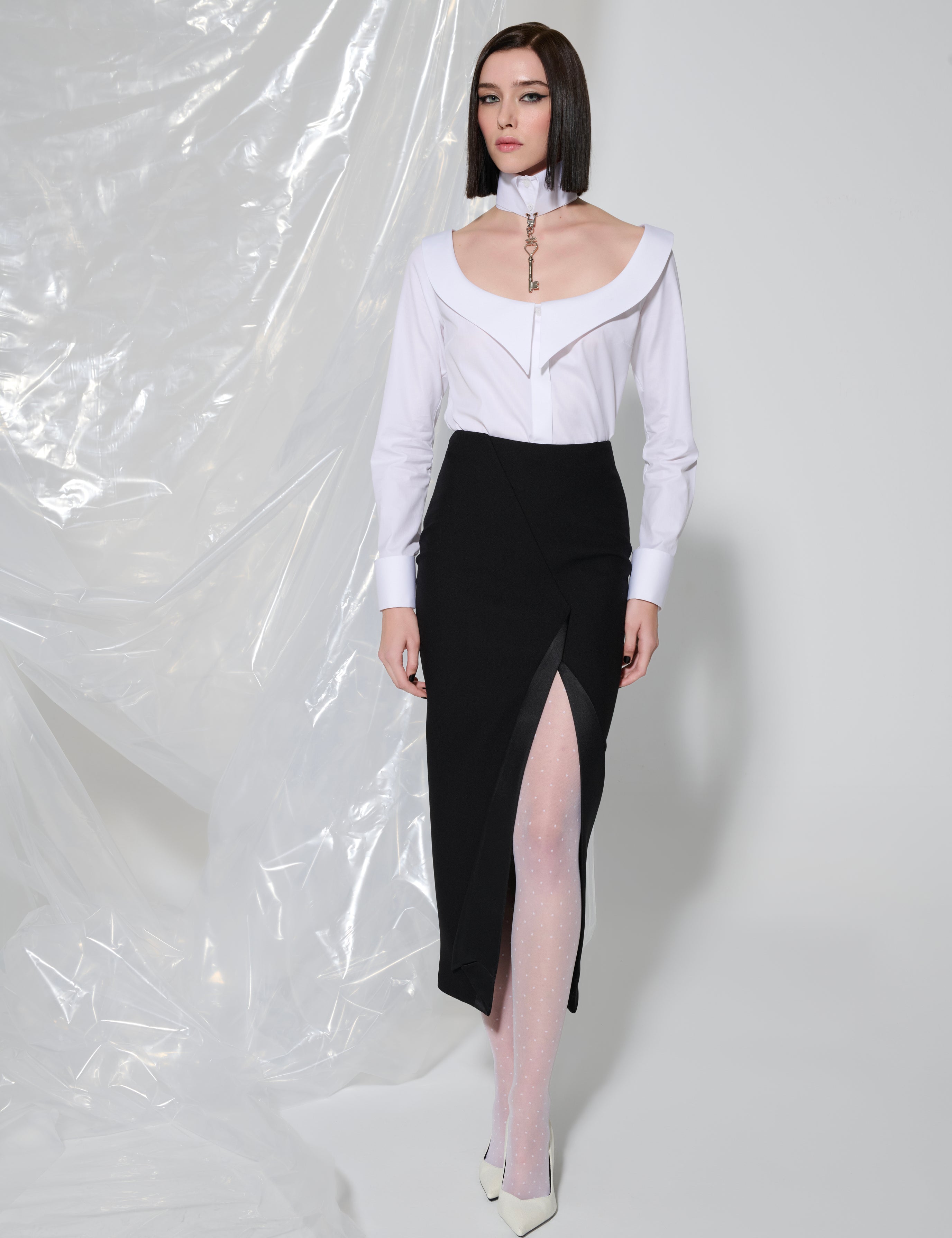 White Choker Thought Shirt
