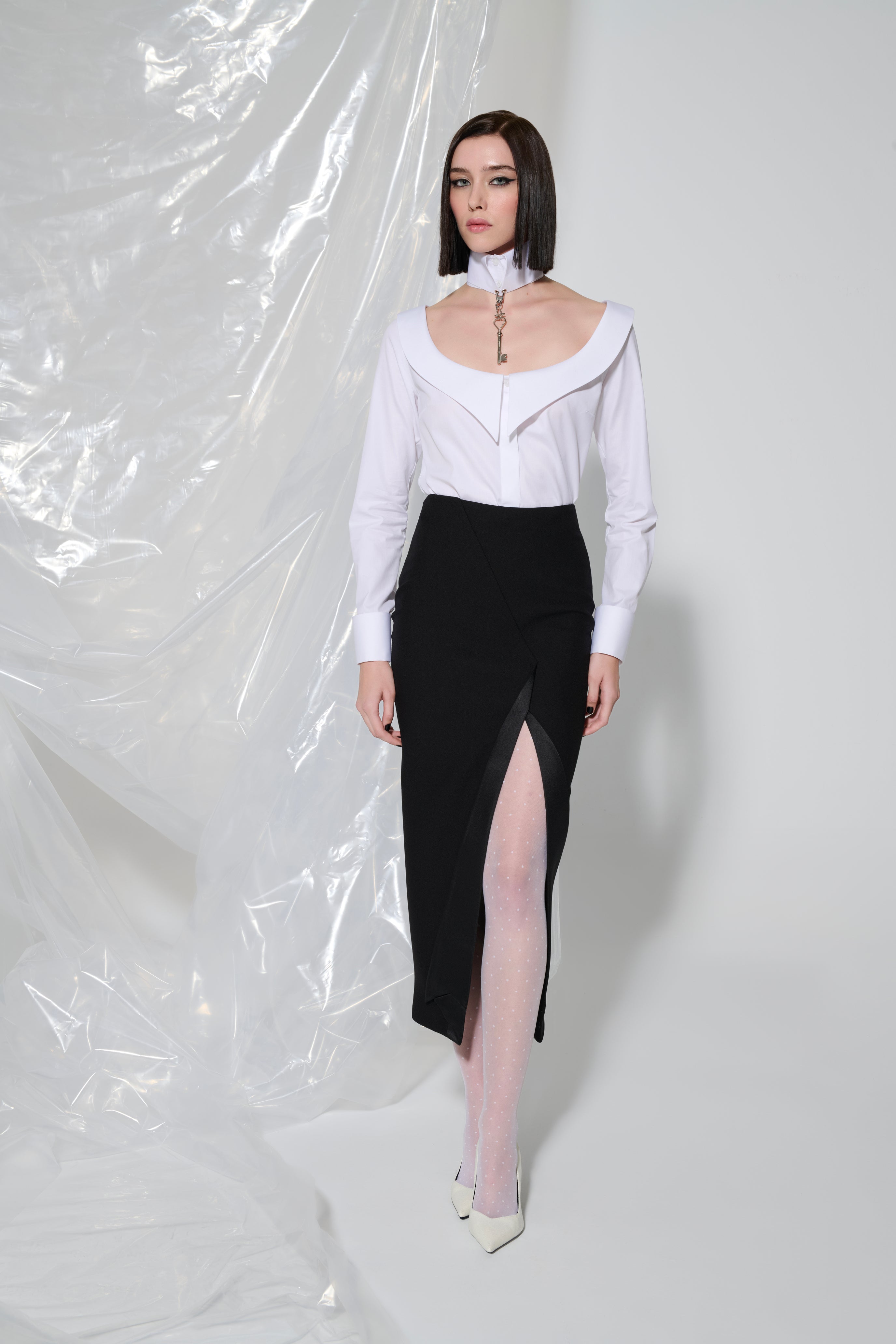 White Choker Thought Shirt

