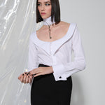 White Choker Thought Shirt

