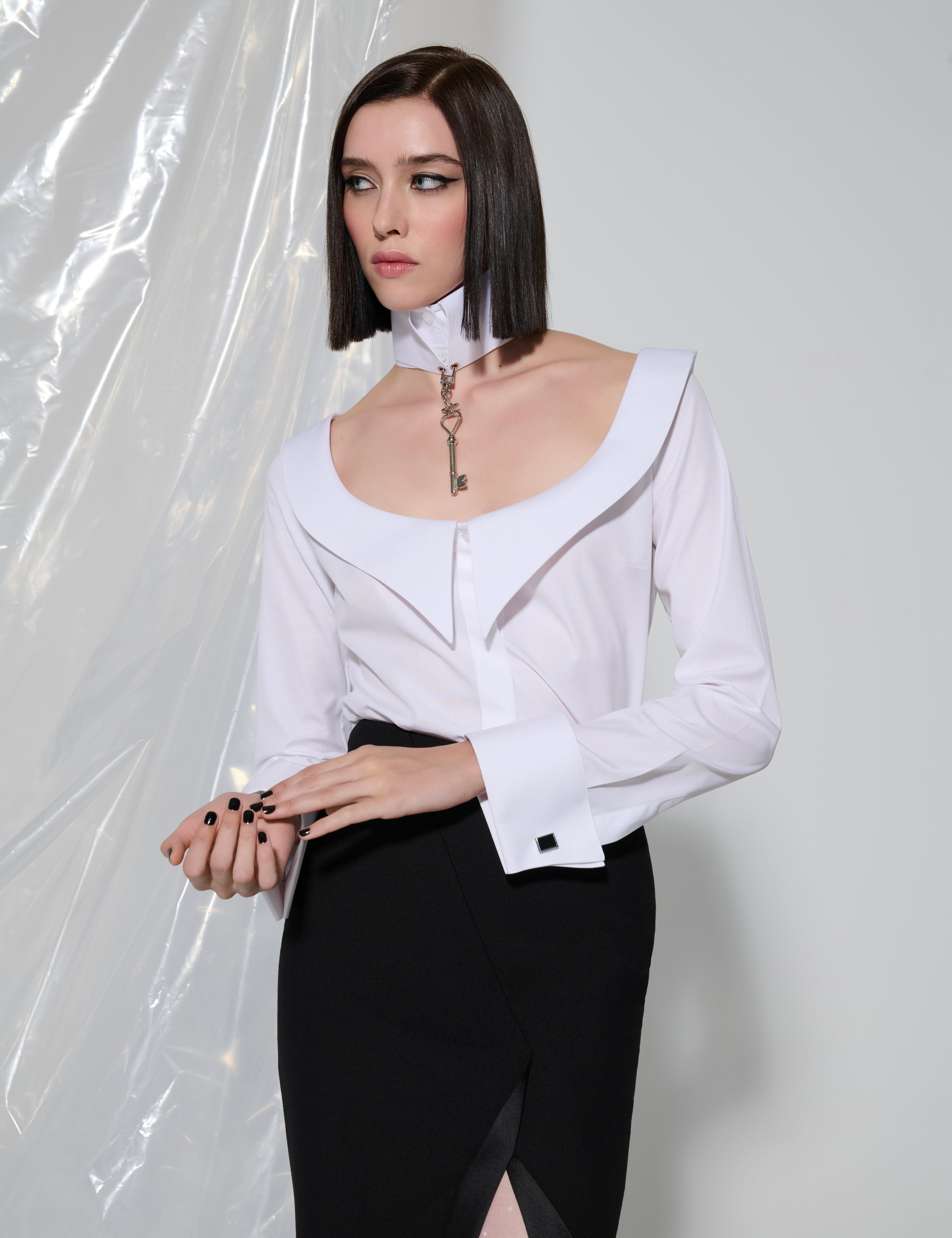 White Choker Thought Shirt

