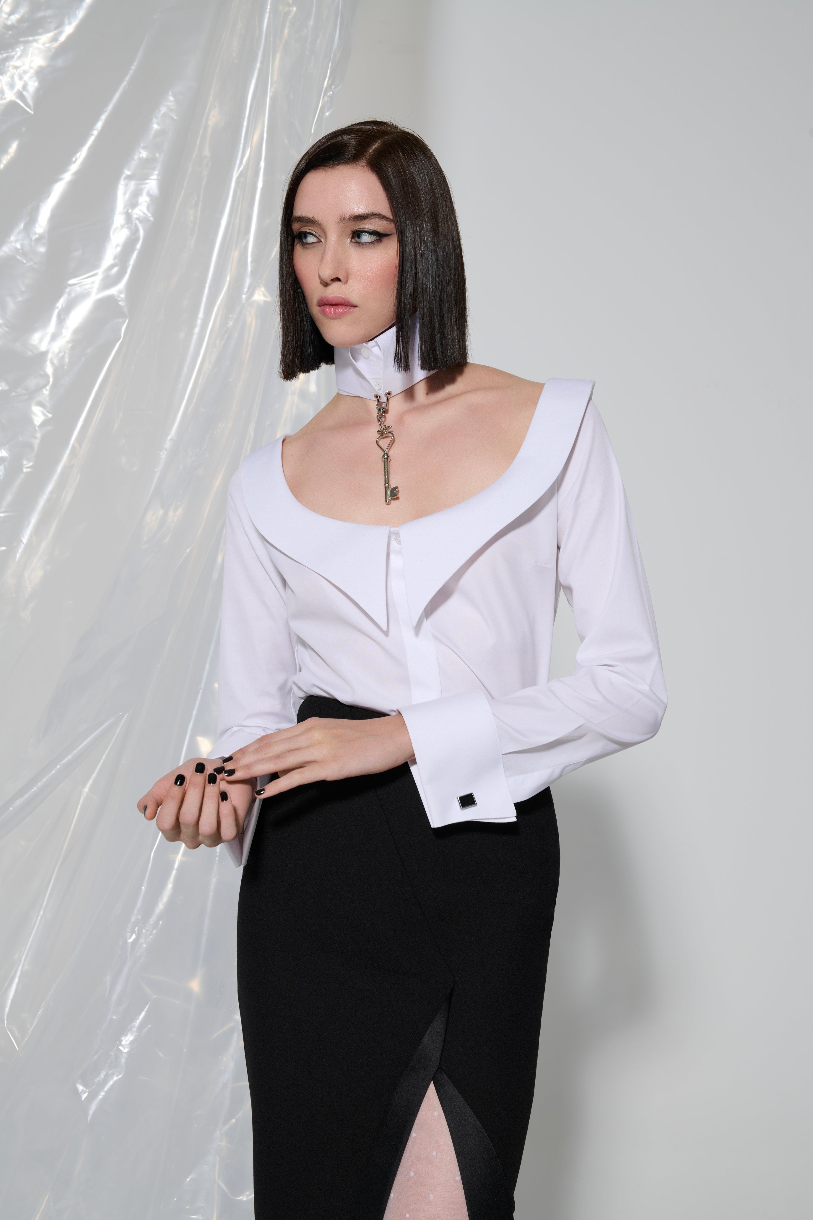 White Choker Thought Shirt
