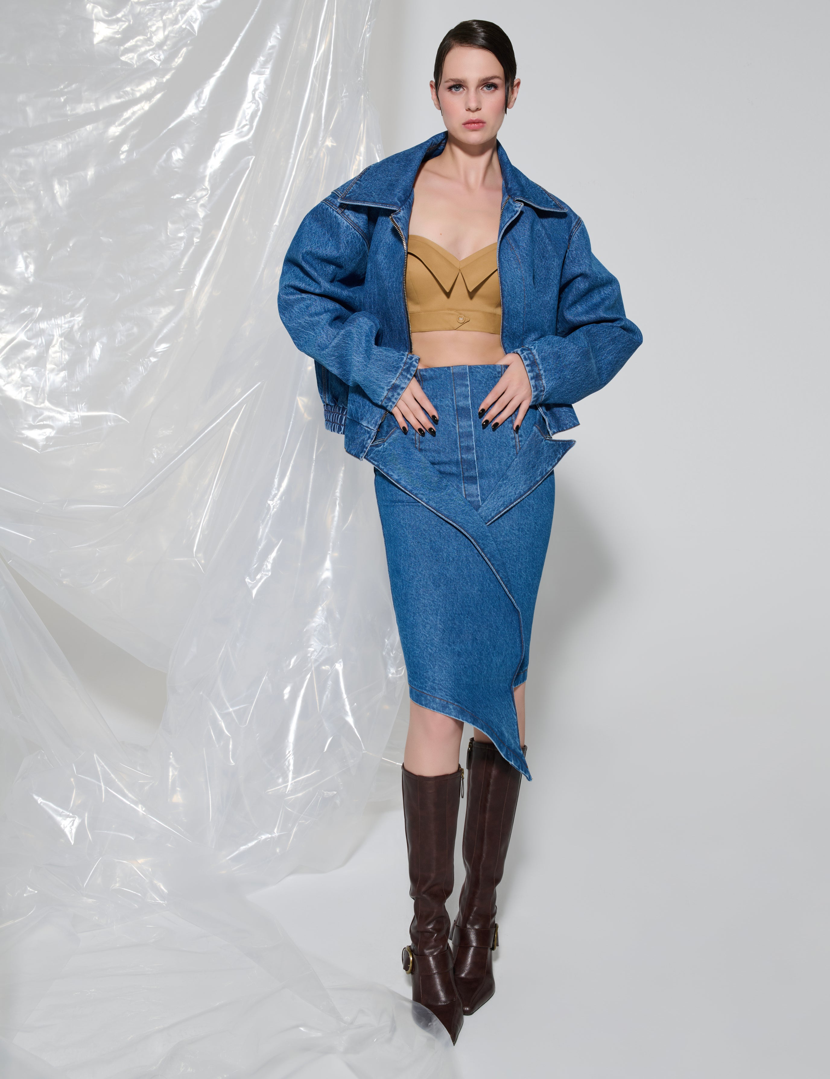 Denim Blazer Skirt
