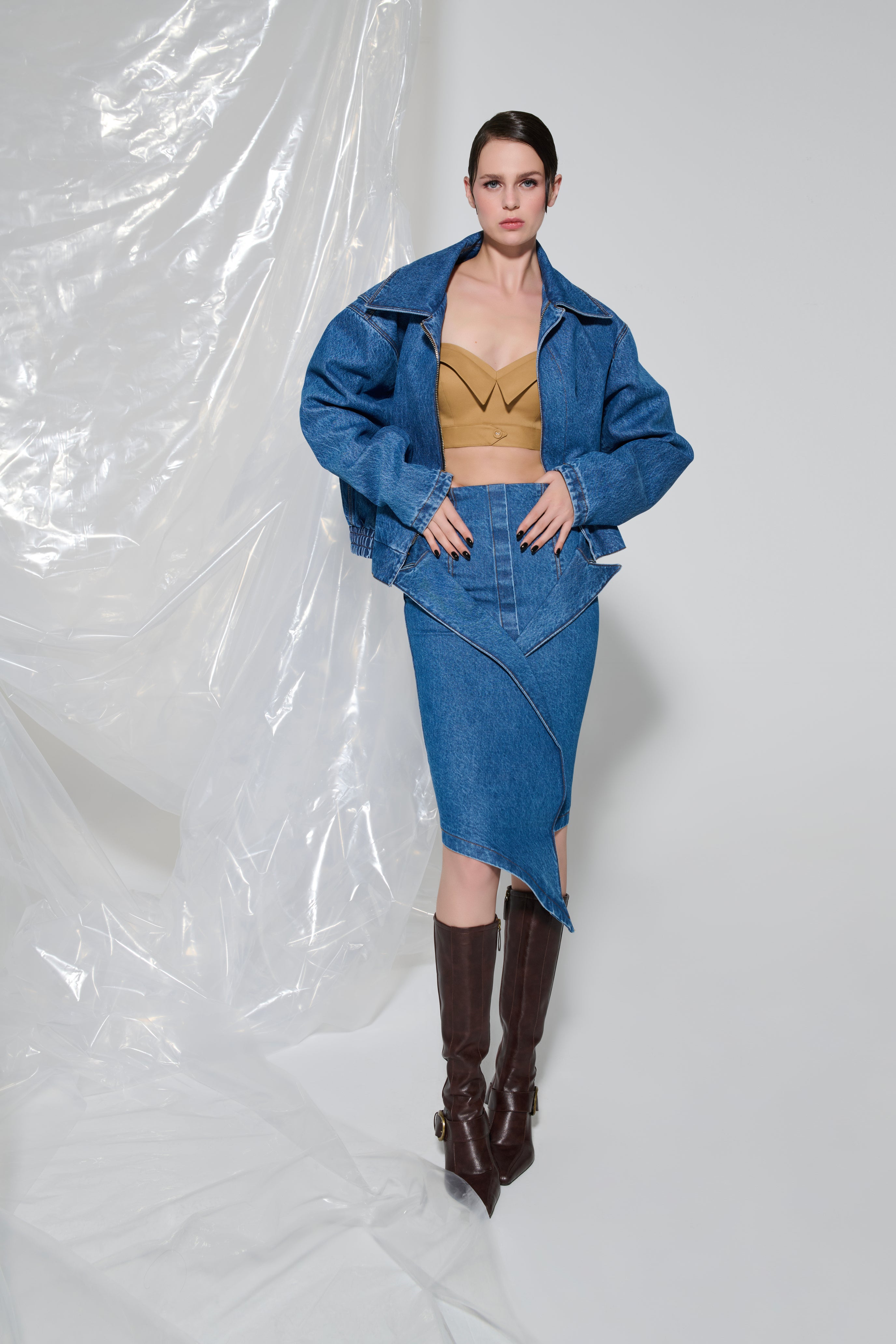 Denim Blazer Skirt
