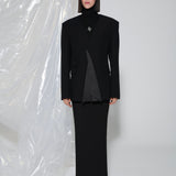 Her Reversed Collar Blazer
