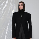 Her Reversed Collar Blazer
