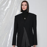 Her Reversed Collar Blazer
