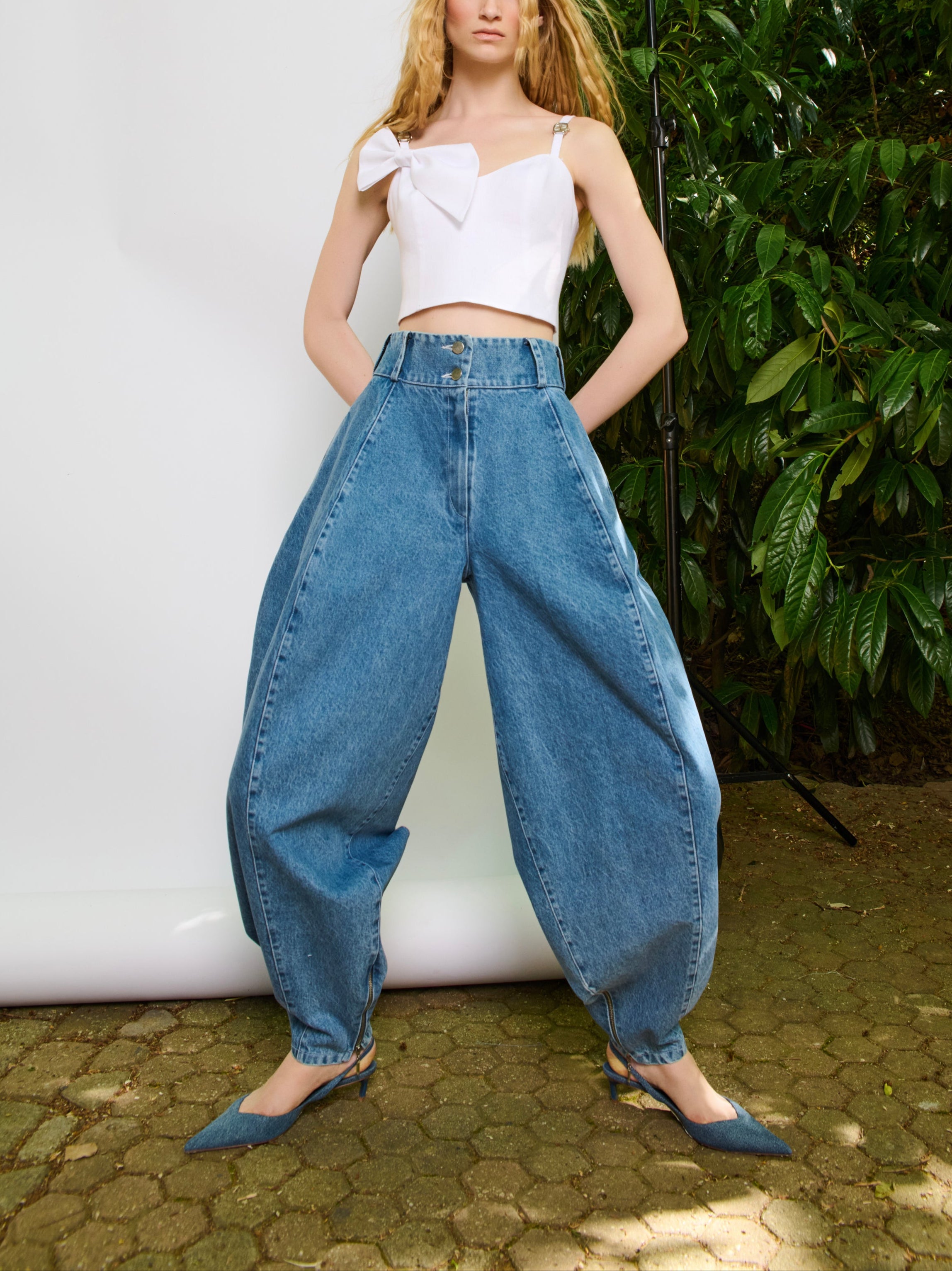 Denim Banana Pants
