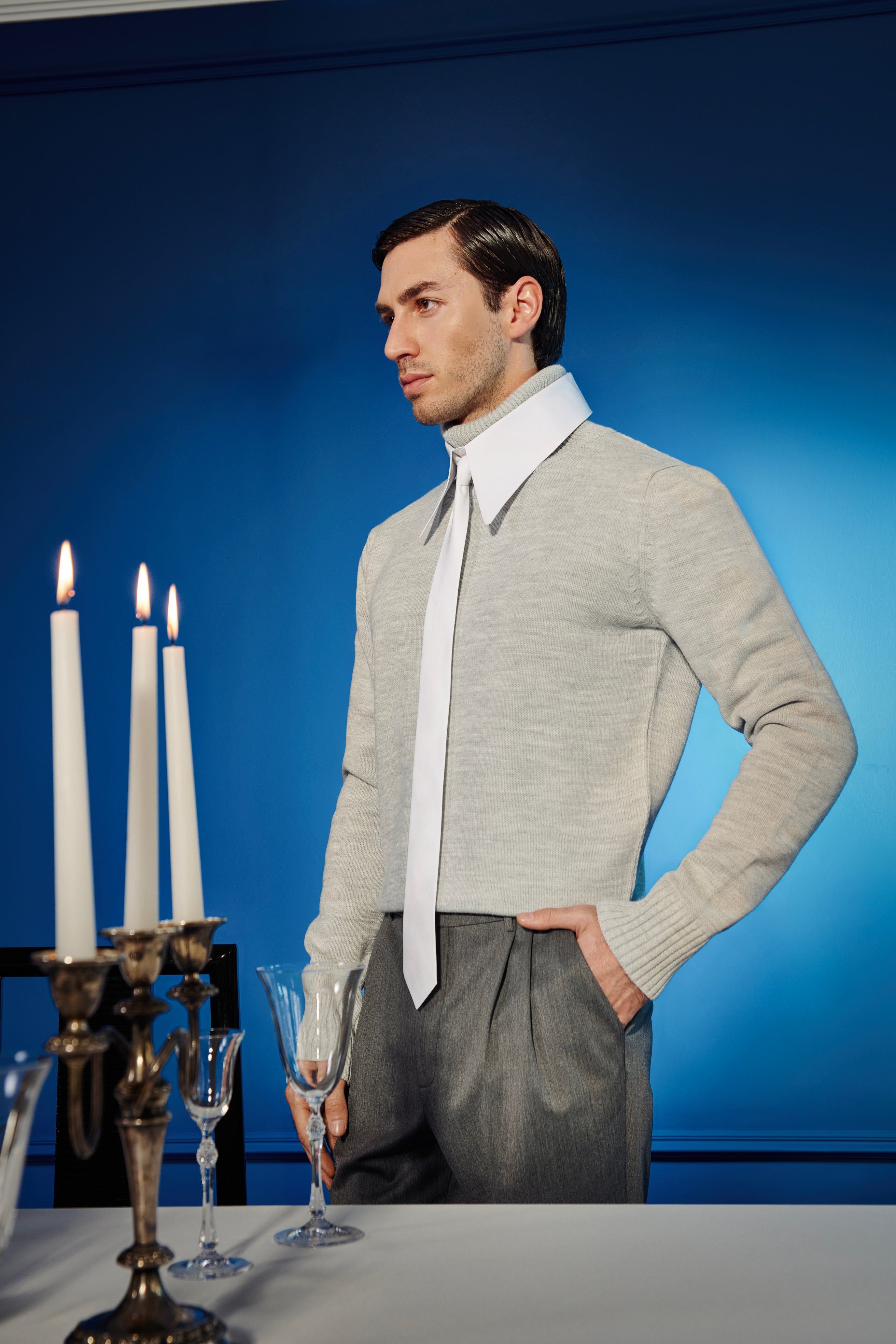 The White Collar Sweater
