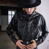 Black Leather Outline Shirt
