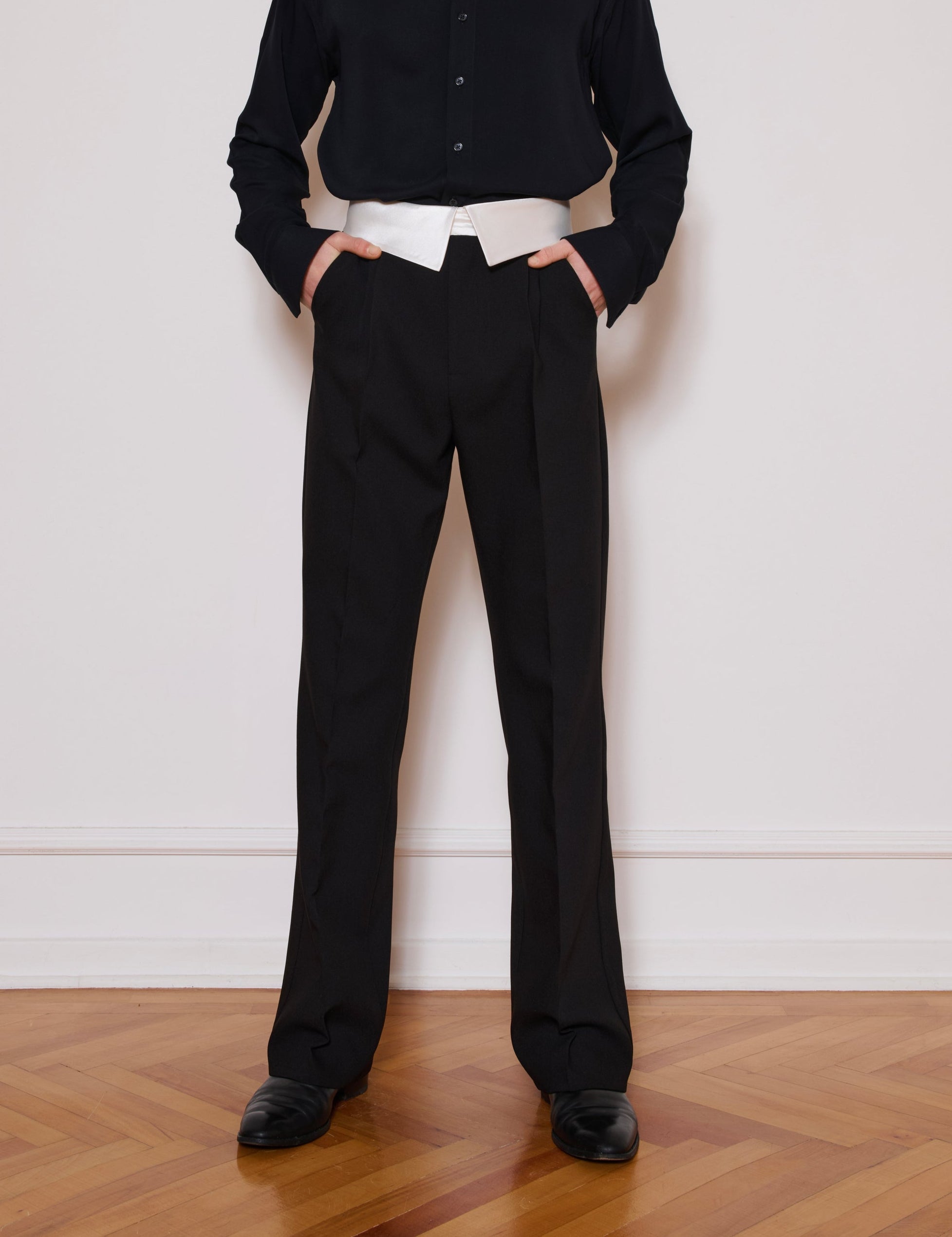 His White Collar Pants
