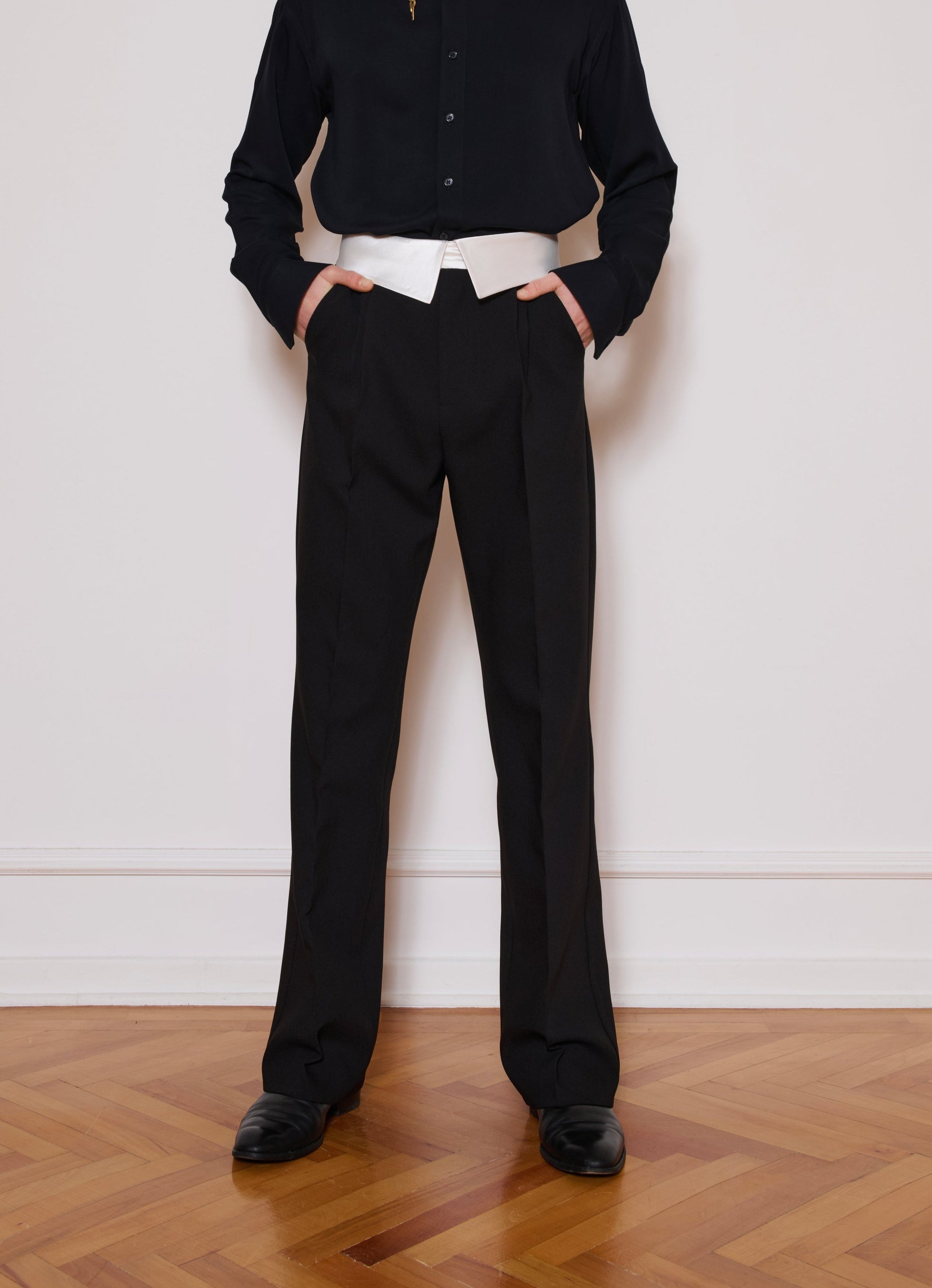 His White Collar Pants
