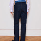 His Blue Jeans Collar Pants
