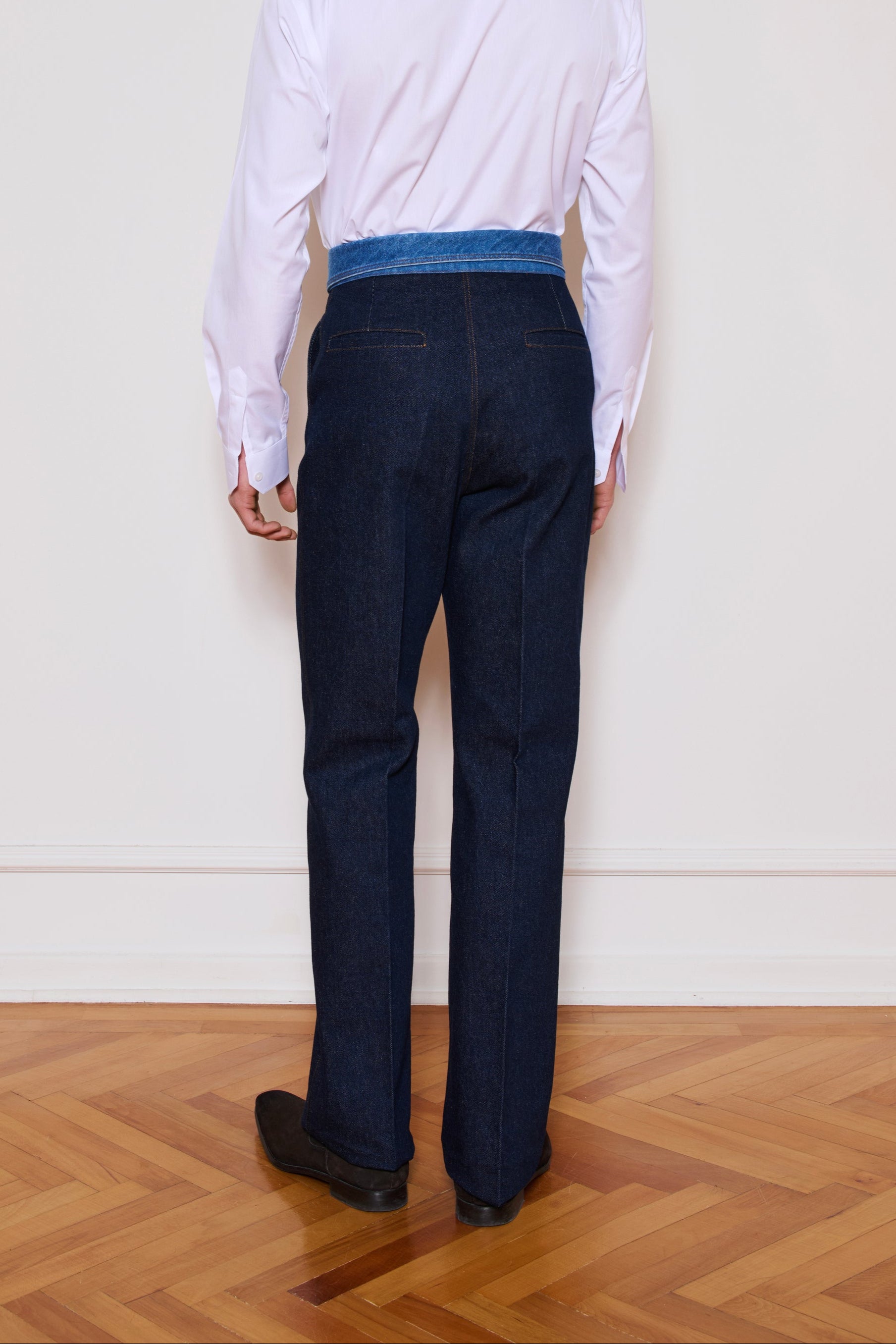 His Blue Jeans Collar Pants
