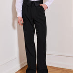 His Black Collar Pants
